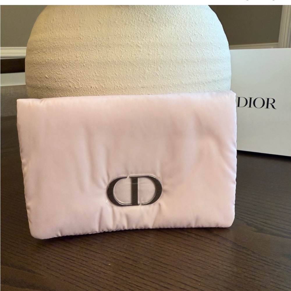 Dior New Day baby pink puffer clutch Makeup Bag Pouch NEW